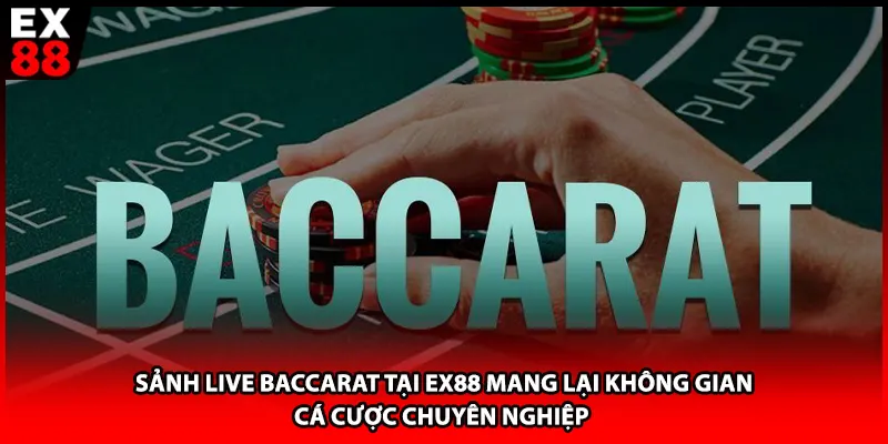 Sảnh Live Baccarat tại EX88 mang lại không gian cá cược chuyên nghiệp 