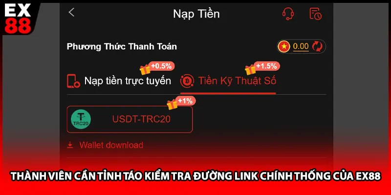 Thành viên cần tỉnh táo kiểm tra đường link chính thống của EX88
